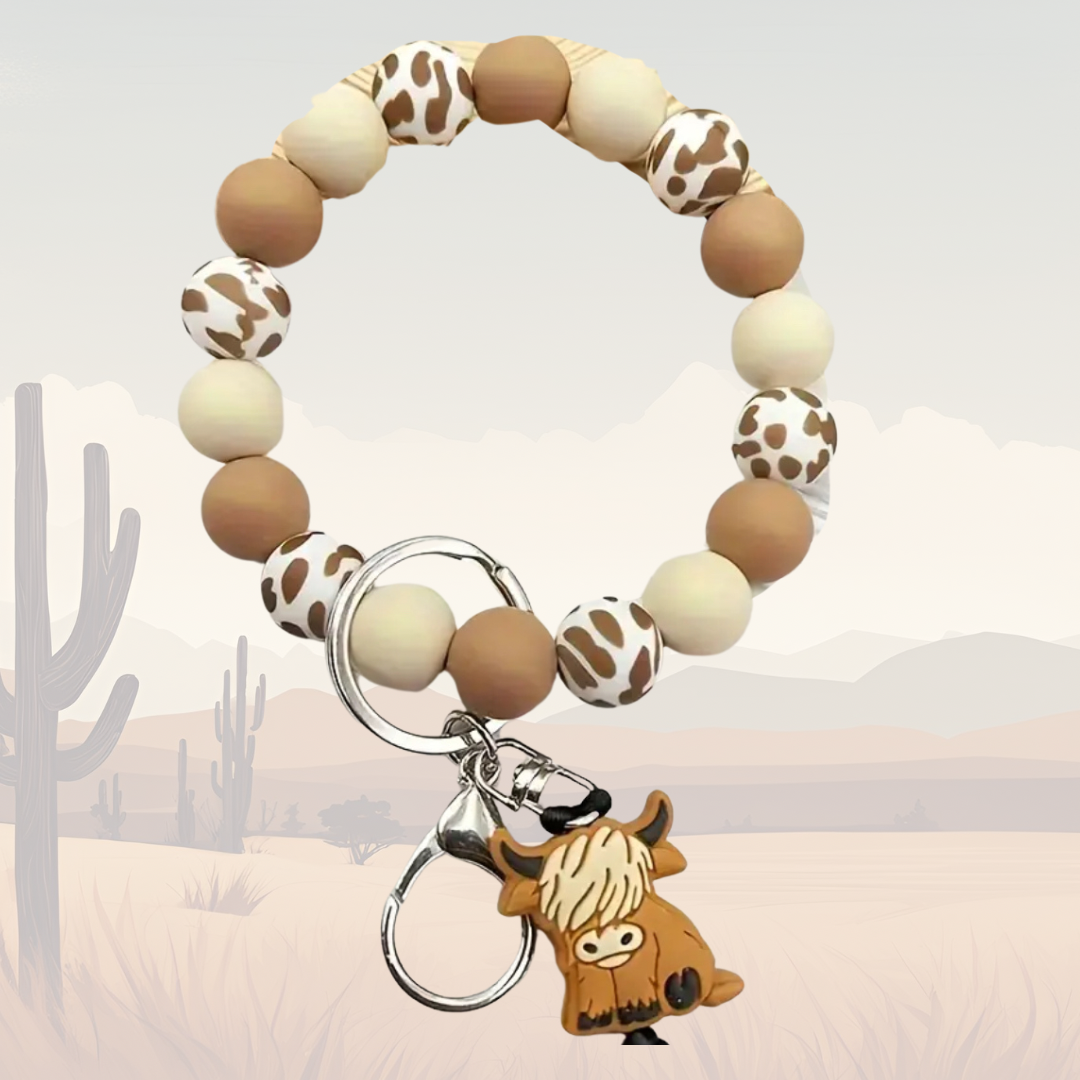 Tan Cow Wristlet