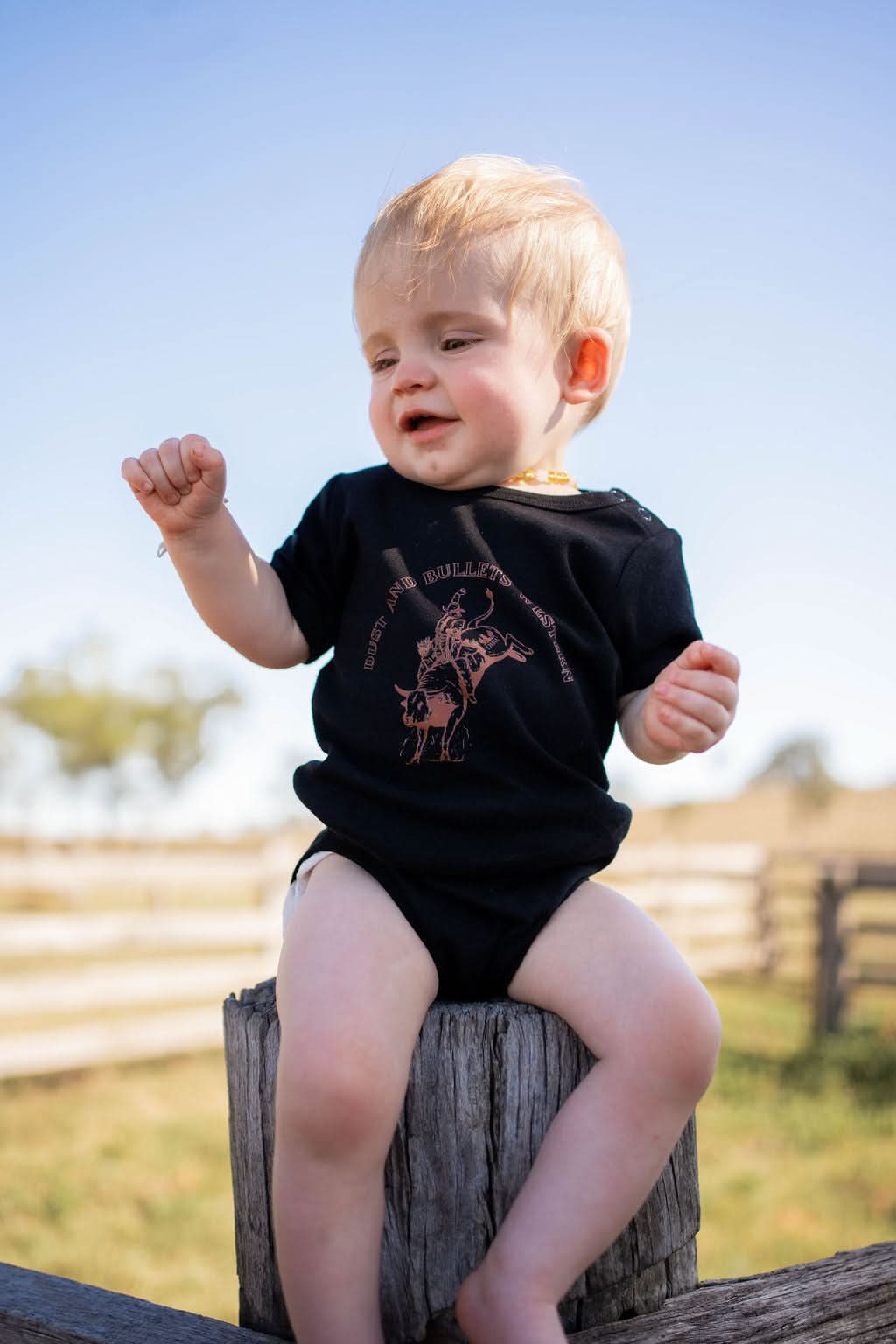 Baby Bucking Bull - Western Style Romper