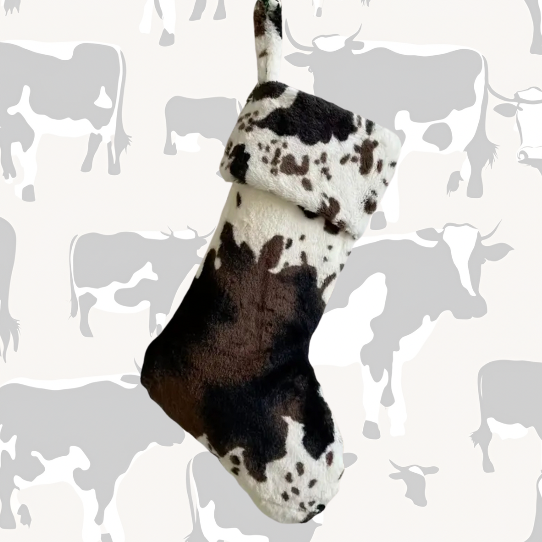 Western Cowprint Christmas Stocking