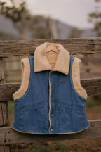 PRE - ORDER - The Oakey-Ridge Sherpa Denim Vest – Ladies