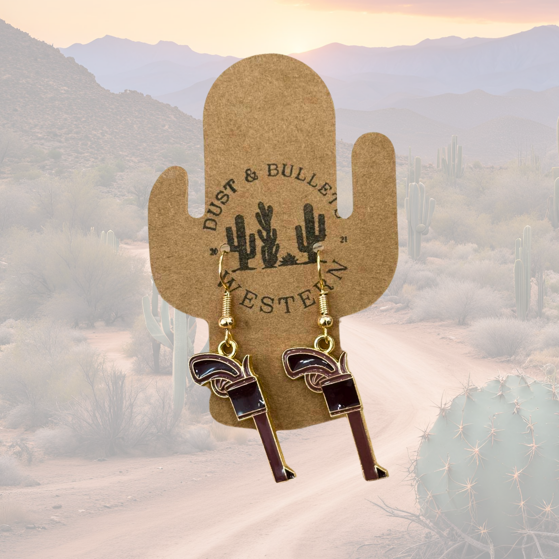 Rustic Southwest Gun - Western Style Earring
