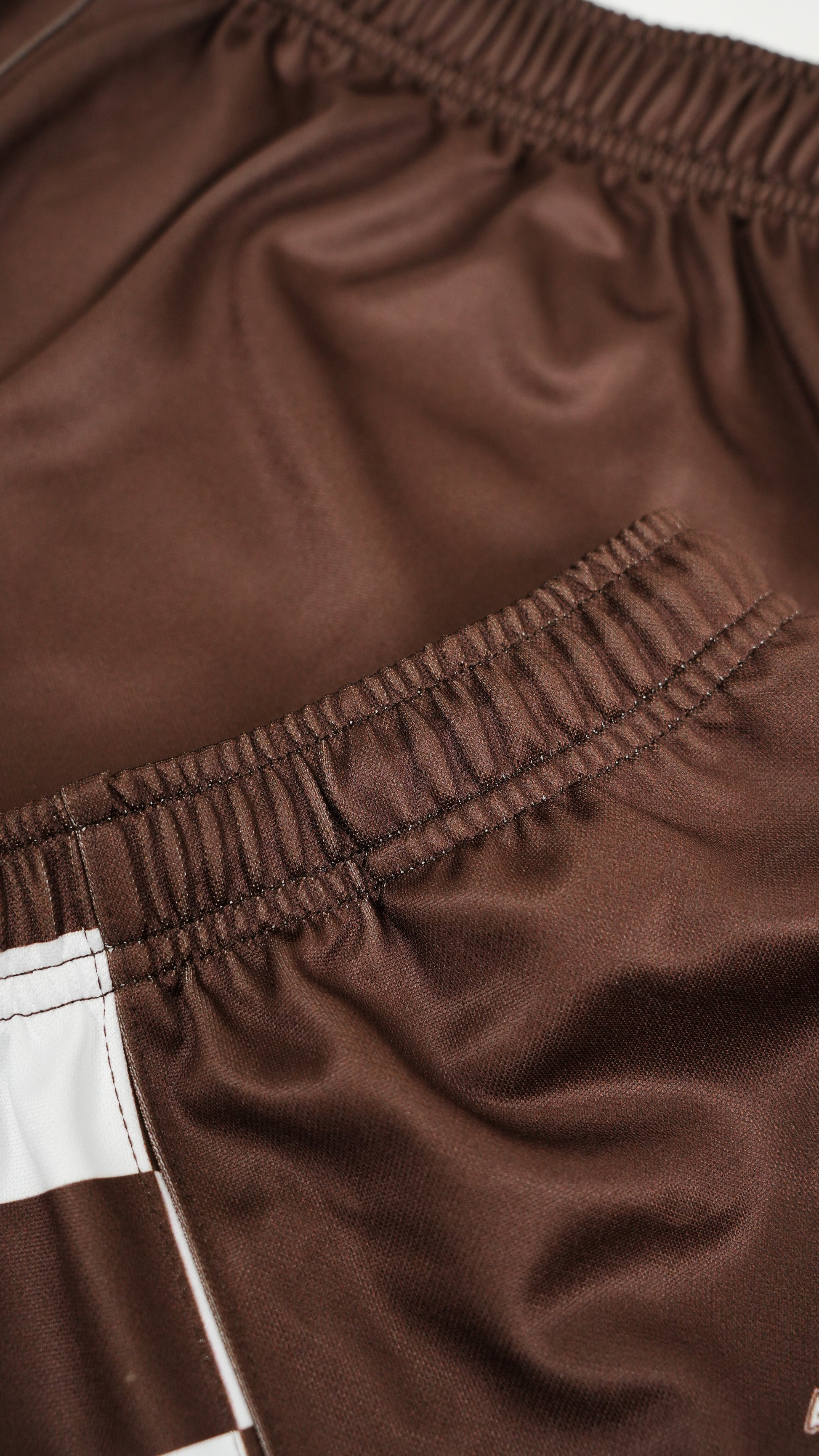 Adults - Chocolate Check Western Footy Shorts