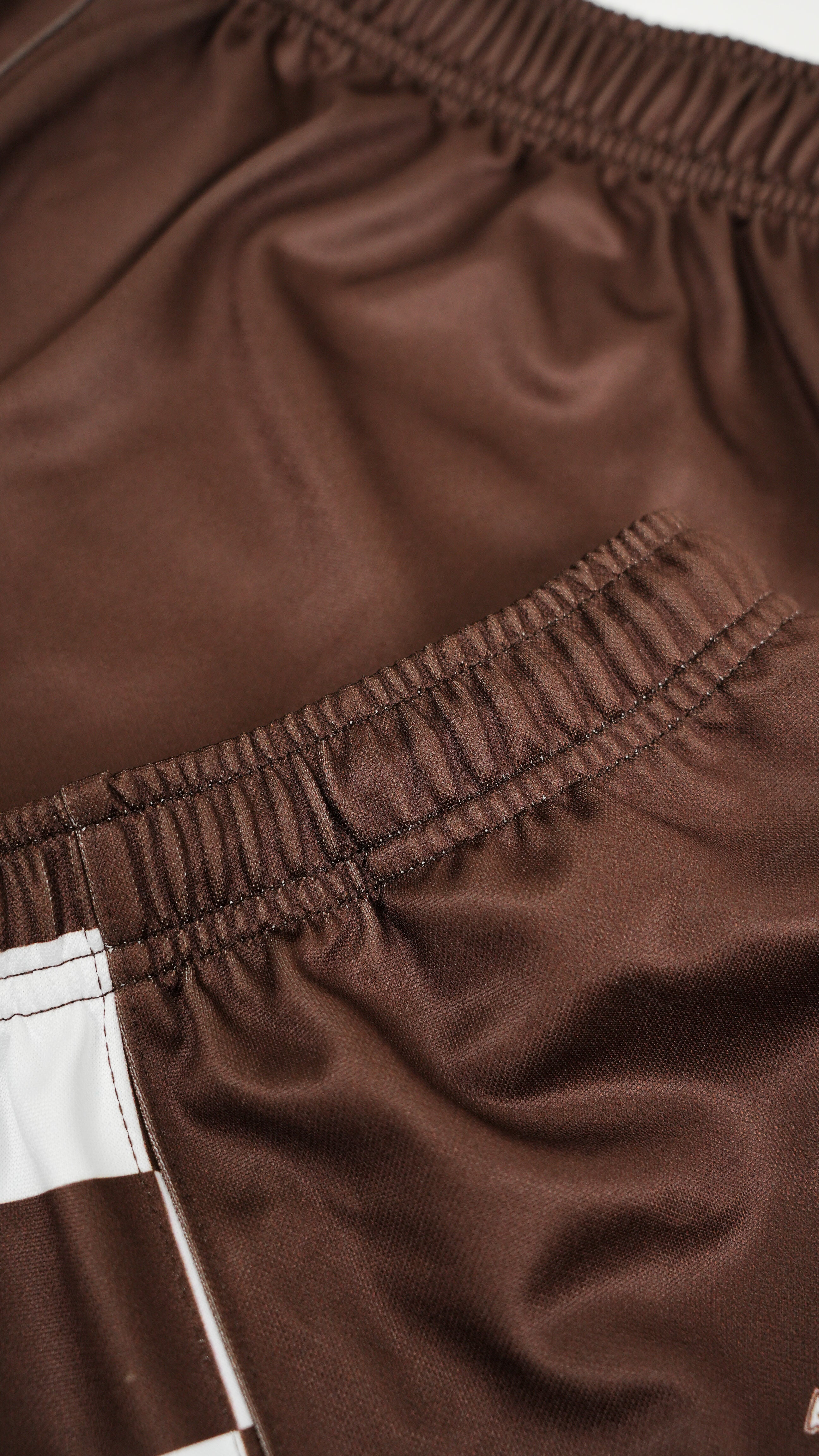 Adults - Chocolate Check Western Footy Shorts