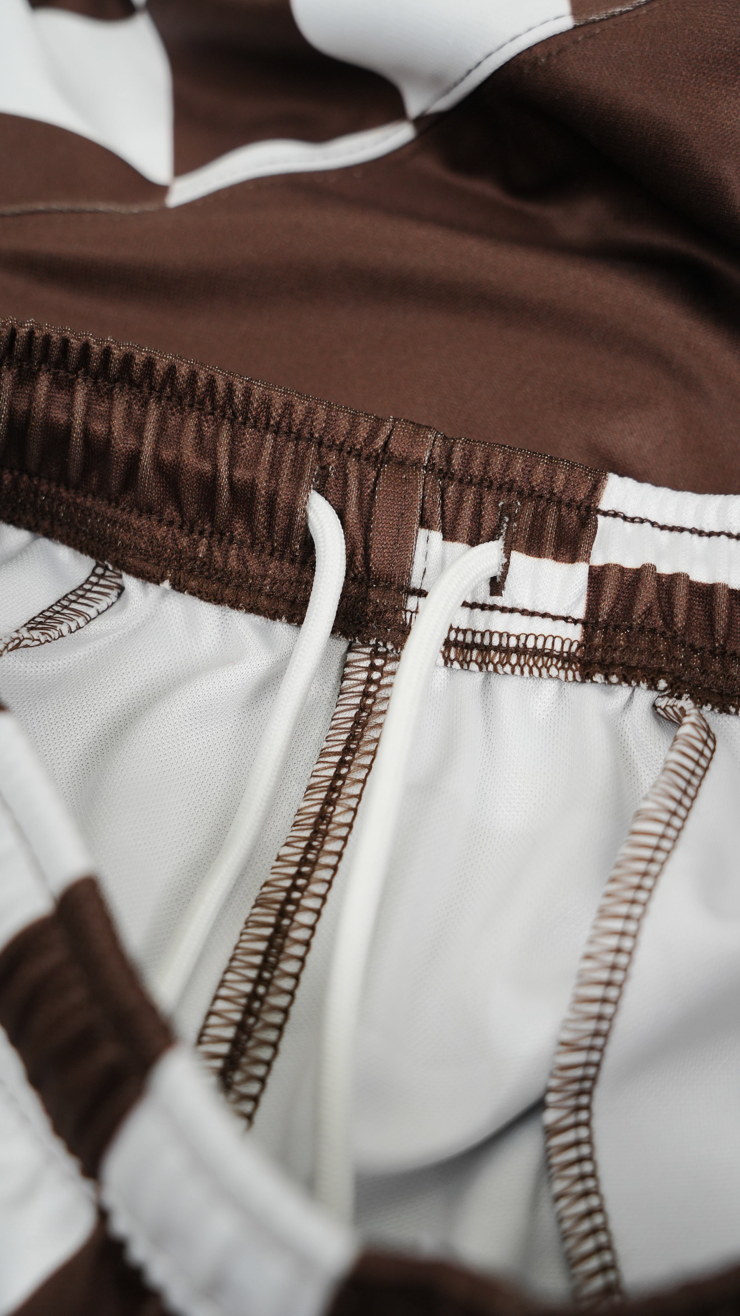 Adults - Chocolate Check Western Footy Shorts