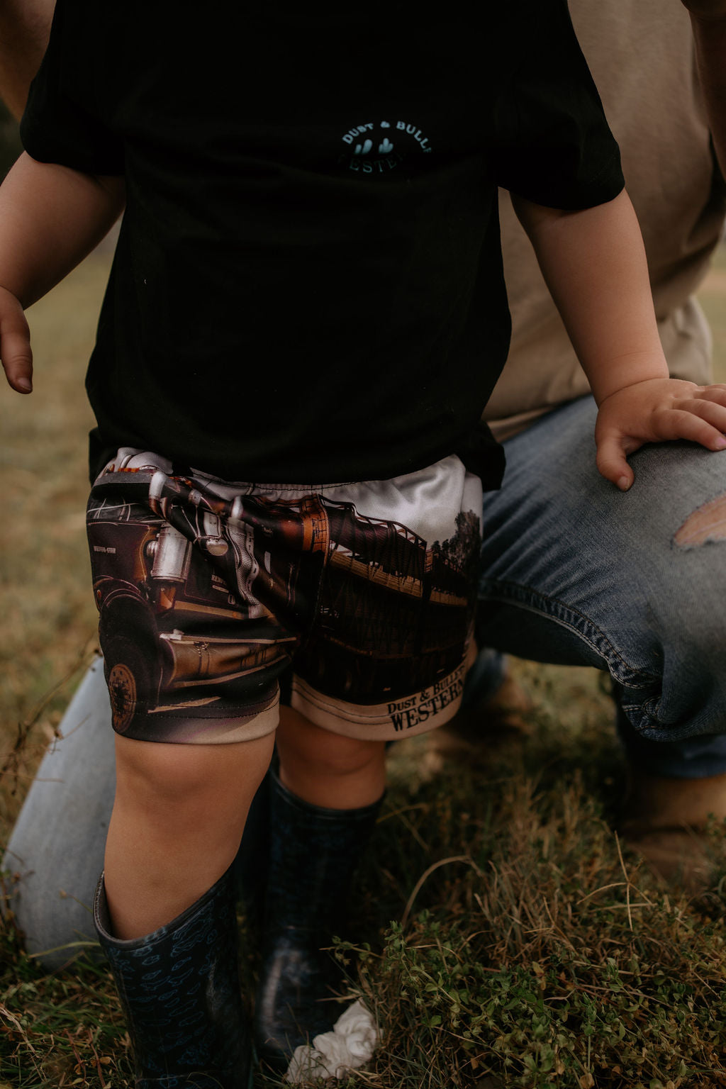 Kids Dusty Trucker - Western Footy Shorts