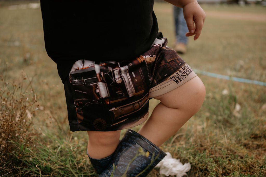 Kids Dusty Trucker - Western Footy Shorts