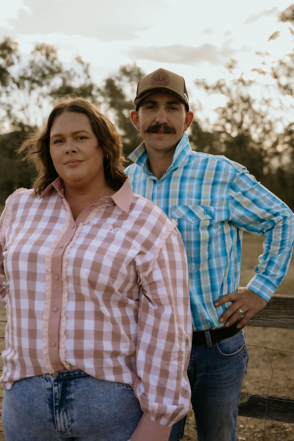 Women’s - Bonnie Lou Pink Gingham Ruffle Arena Shirt | Full Button Cowgirl Western Shirt