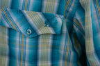 Men's - The River-Gum Blue Green Plaid Arena Shirt | Arena Shirt | Full Button Cowboy Western Shirt