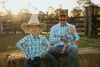 Men's - The River-Gum Blue Green Plaid Arena Shirt | Arena Shirt | Full Button Cowboy Western Shirt