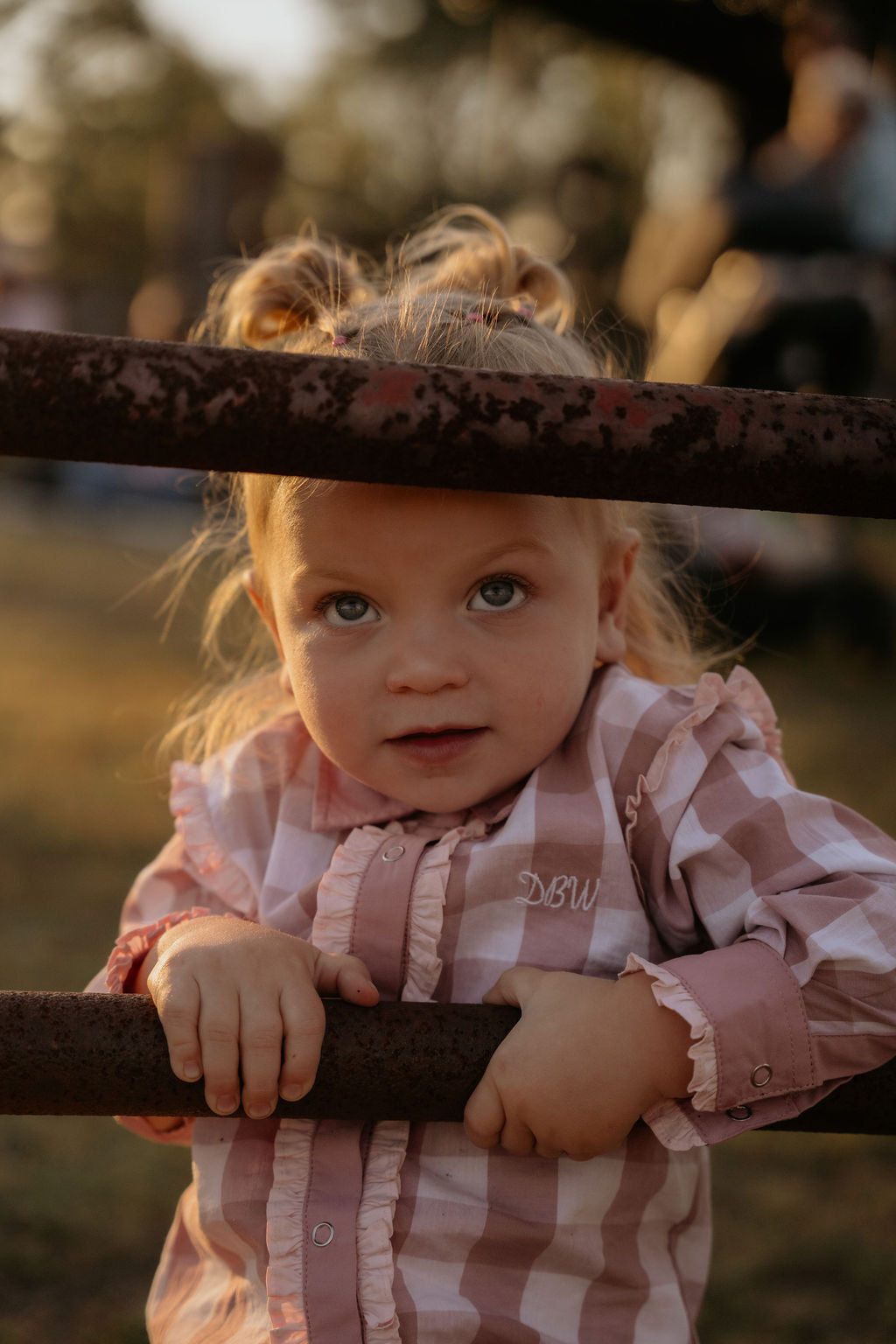 Baby – Bonnie Lou Pink Gingham Ruffle Romper | Western Cowgirl One Piece