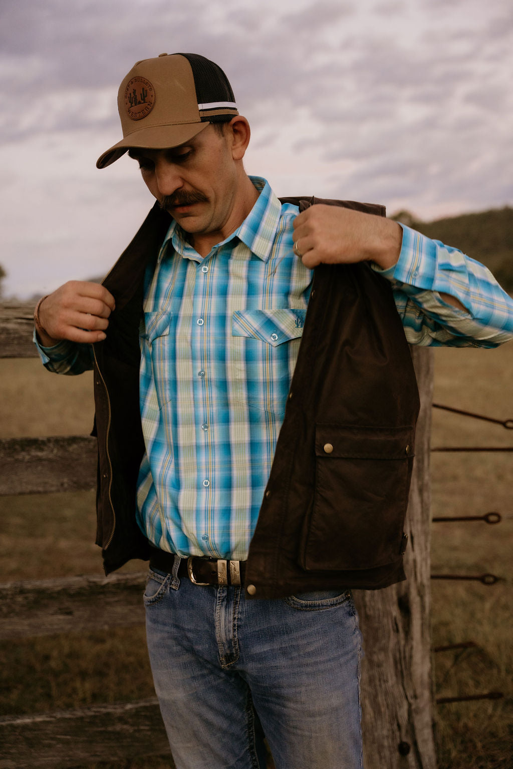 Men's - The River-Gum Blue Green Plaid Arena Shirt | Arena Shirt | Full Button Cowboy Western Shirt