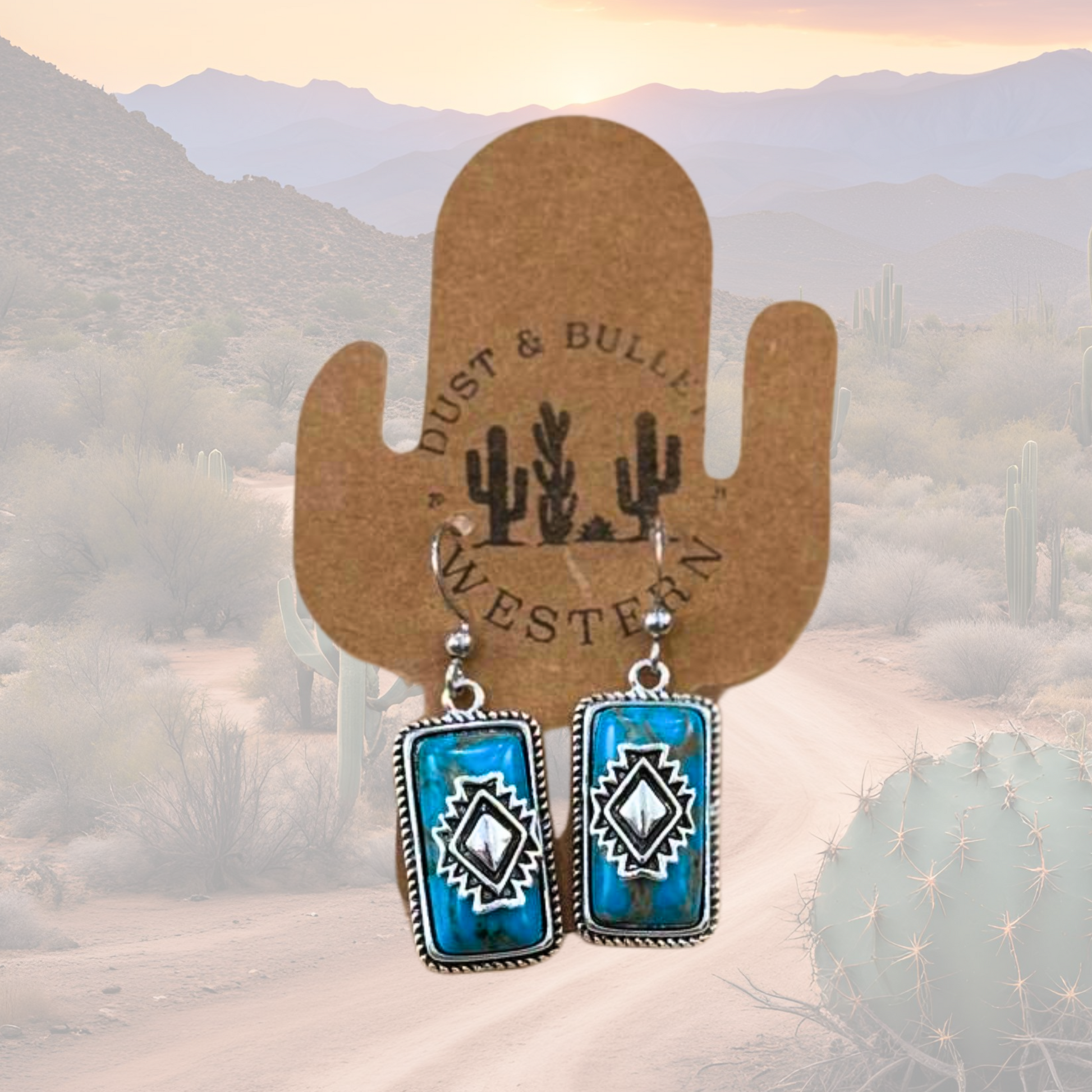 Turquoise Aztec Dangle - Western Style Earring