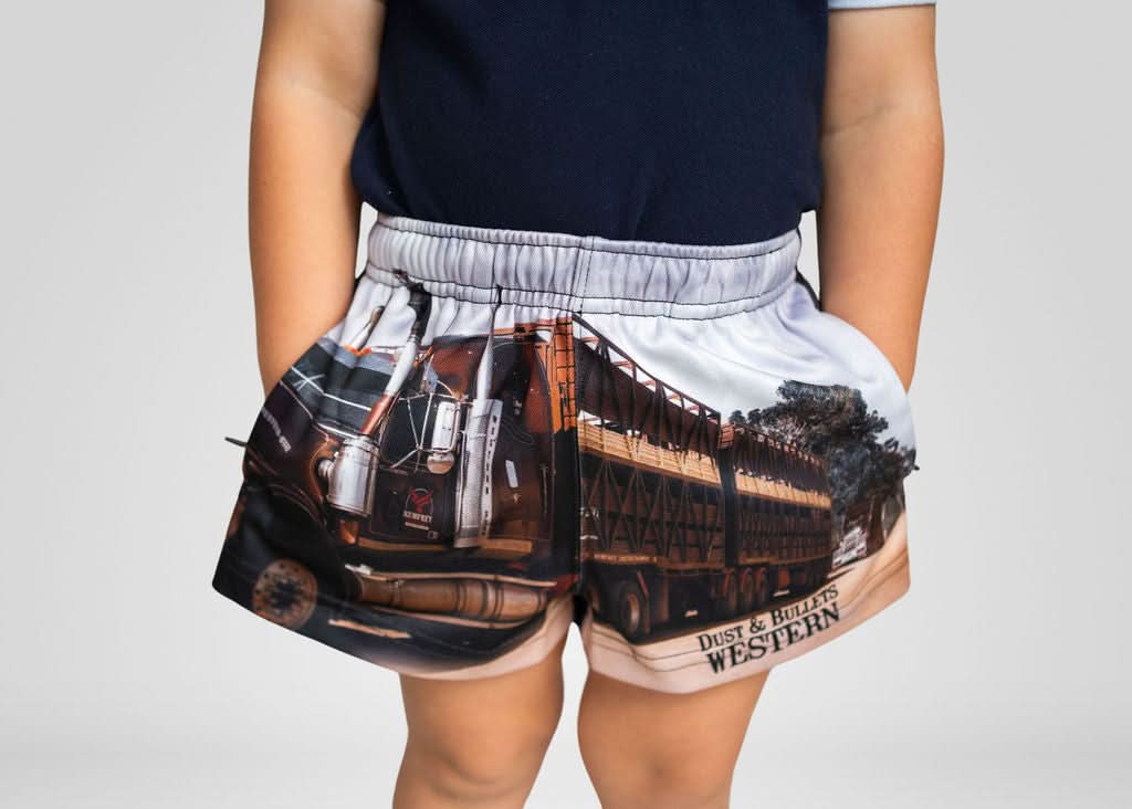 Kids Dusty Trucker - Western Footy Shorts