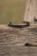 Gunmetal Hammered Copper Magnetic Cuff Band