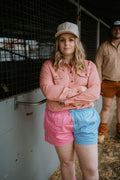 Coober Pedy - Work Short - Pink & Blue