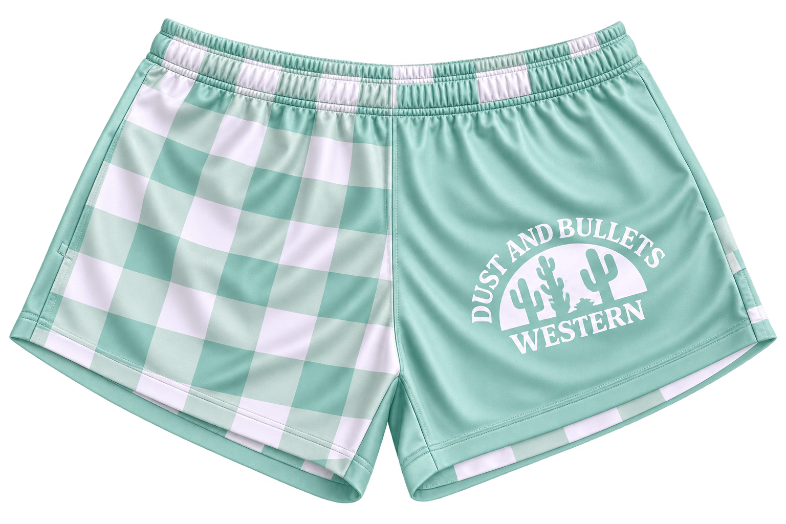 Adults - Sage Check Western Footy Shorts