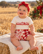 Baby Country Christmas Romper – Red Print