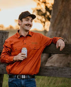 Men's Outback Western Work Shirt in Brown