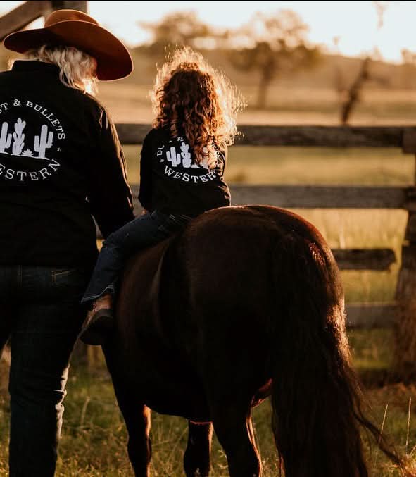 Kids Outback Western Work Shirt in Black