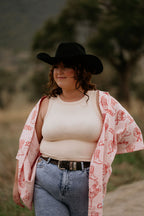 Women's Signature Ribbed Western Style Tank - Butter