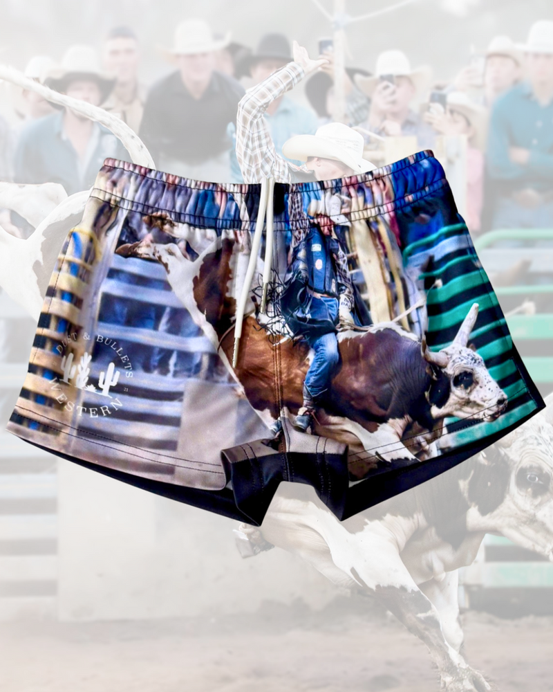 Kids Bull Rider Western Footy Shorts