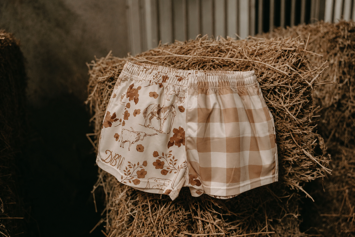 Kids Hallie Bloom Western Footy Shorts