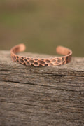 Hammered Copper Magnetic Cuff Bracelet