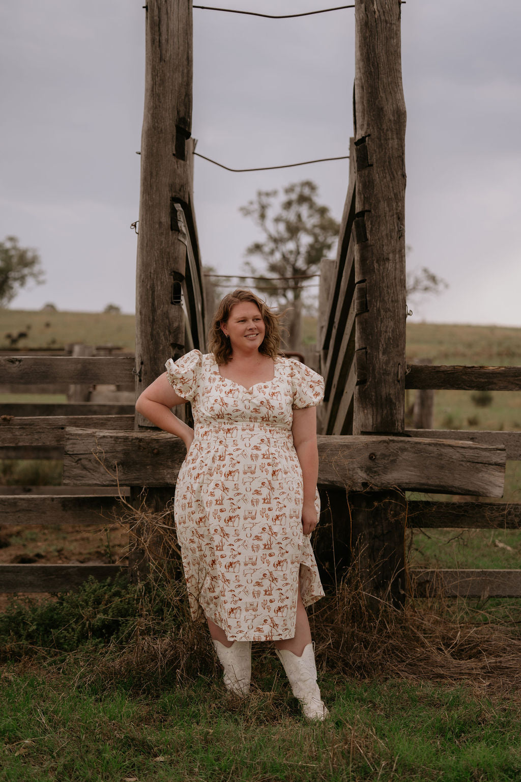 Western Cowgirl Prairie Dress – Country Style Midi