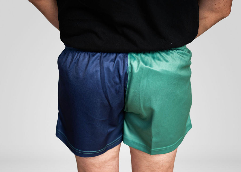 Adults - Navy & Green Western Footy Shorts