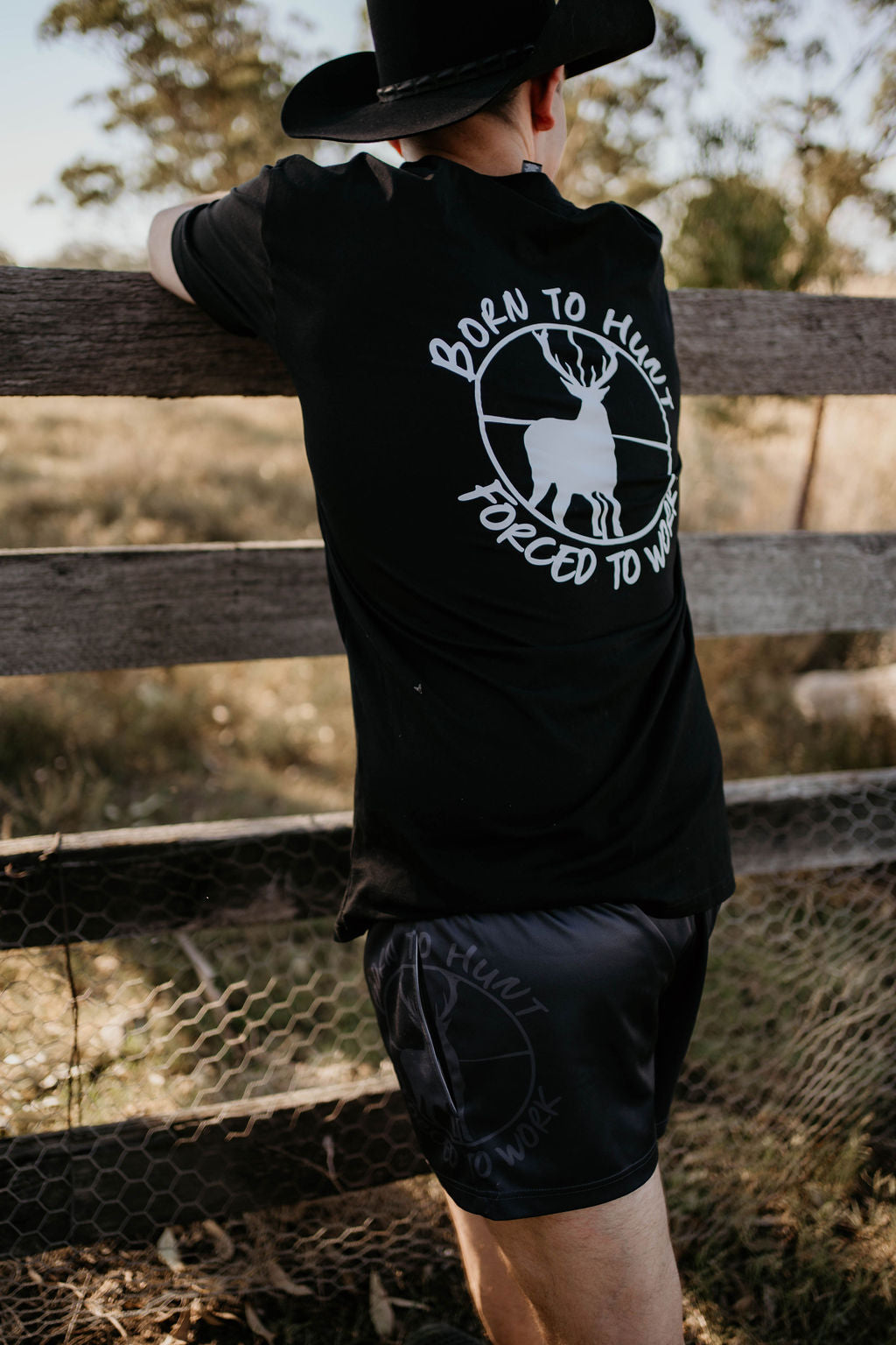 Born To Hunt Forced To Work in Black - Western Wear Shirts