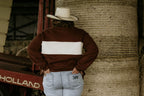 DBW Staple 1/4 Zip Jumper - Brown + Cream