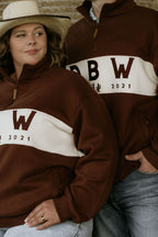 DBW Staple 1/4 Zip Jumper - Brown + Cream