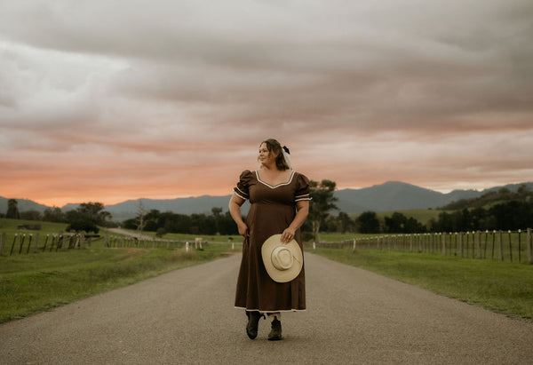 The Aspen Western Cowgirl Dress, Country Style Midi