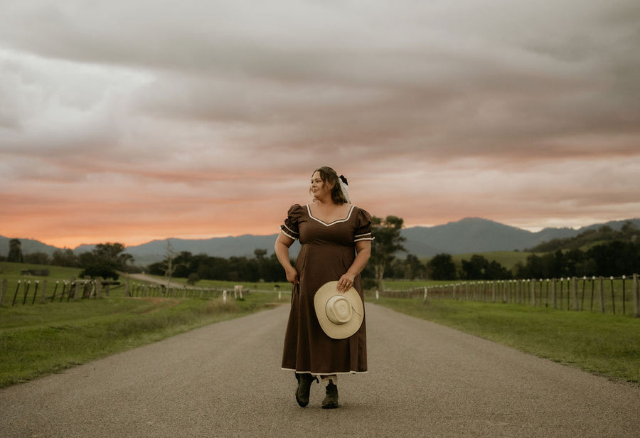 The Aspen Western Cowgirl Dress, Country Style Midi