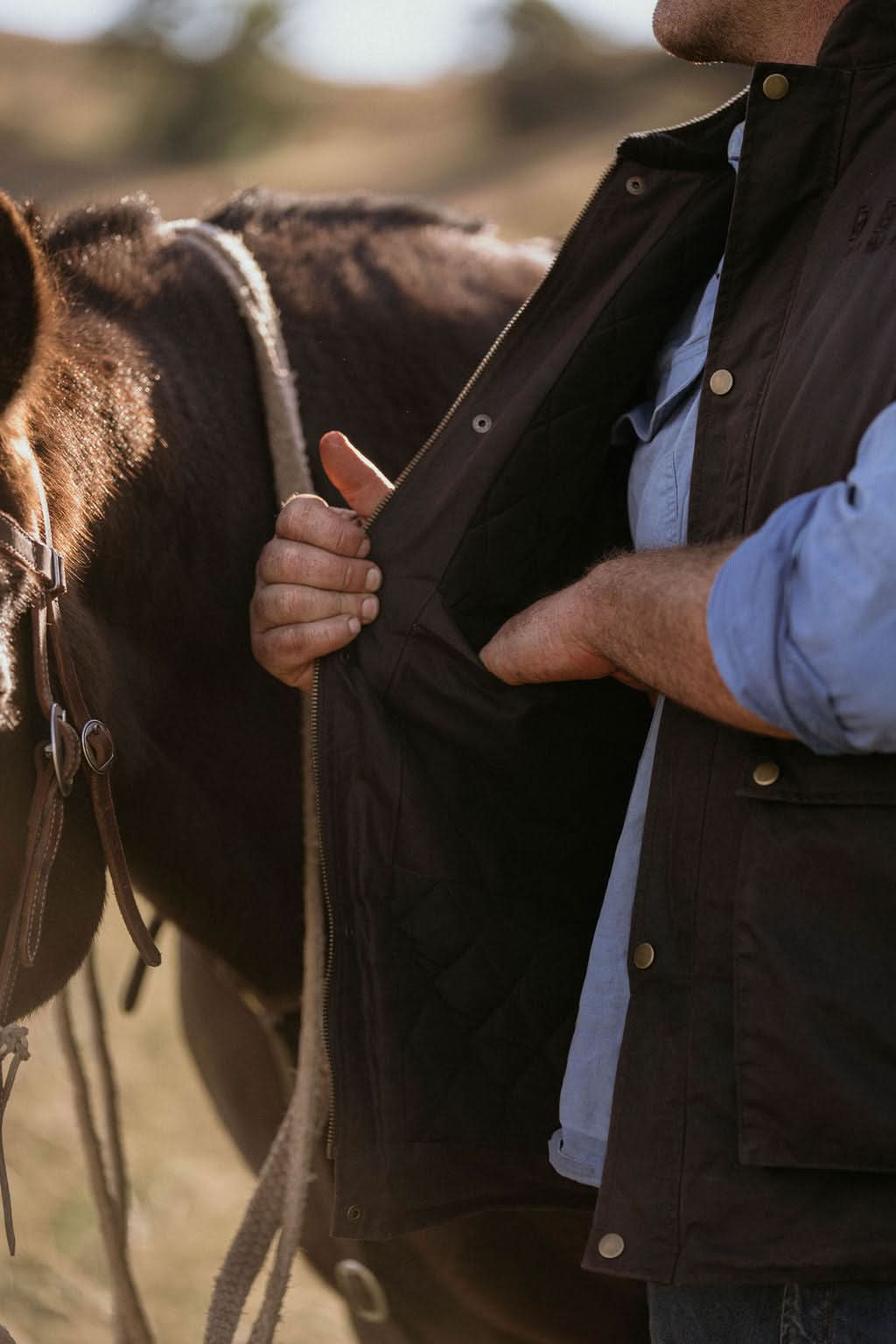 The Bushman’s Waxed Oilskin Vest