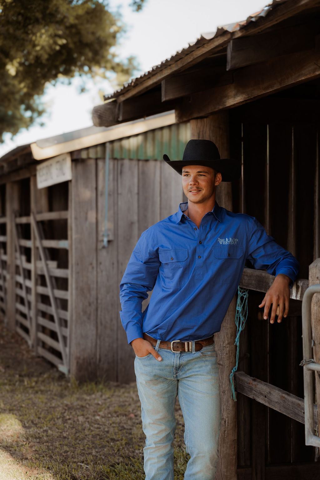 The Outback Work Shirt - Navy + Check