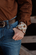 The Outback Work Shirt - Chocolate + Floral