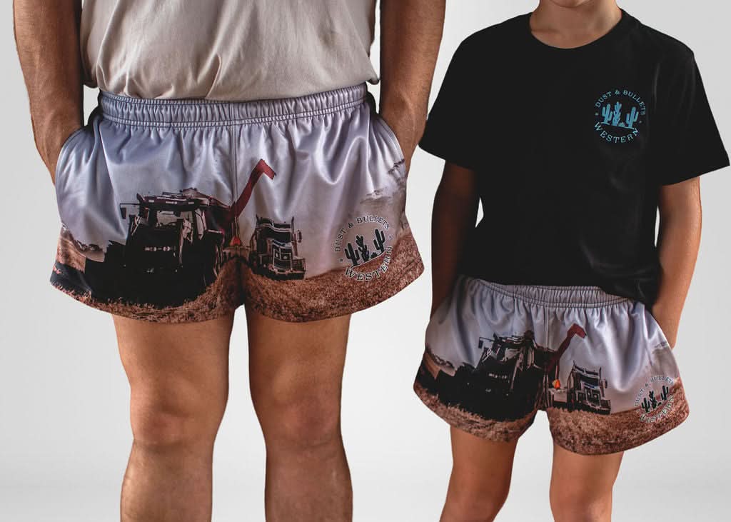 Kids Farming Out West Footy Shorts