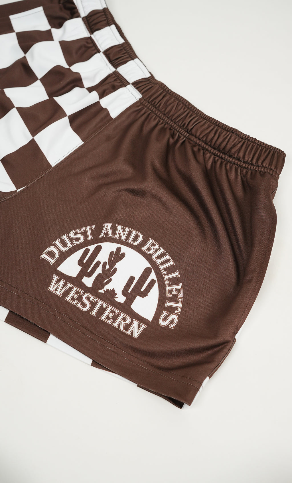 Kids - Chocolate Check Western Footy Shorts