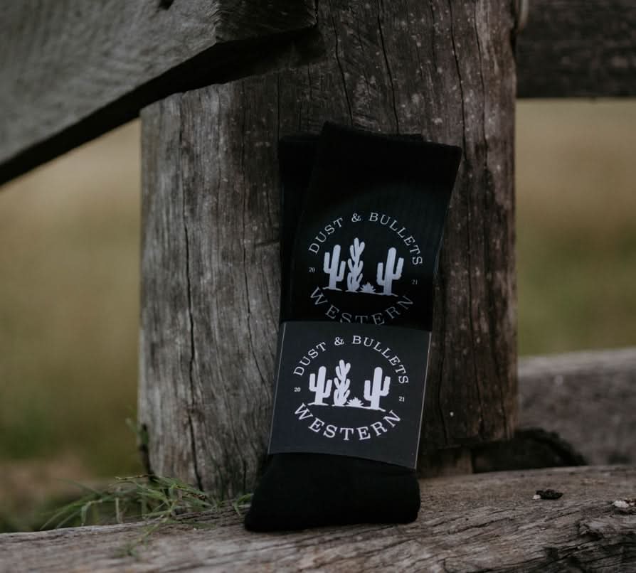 Classic DBW in Black - Western Style Crew Socks