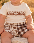Baby Country Christmas Footy Shorts – Brown