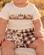 Baby Country Christmas Footy Shorts – Brown