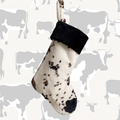 Cowprint Christmas Stocking - Black Top