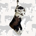 Cowprint Christmas Stocking - Cowhide Top