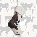 Cowprint Christmas Stocking - White Top
