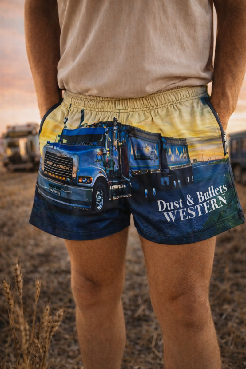 Mack Truck Western Footy Shorts – Unisex Truck Print