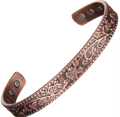 Copper Magnetic Therapy Band – Rustic Floral Design