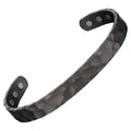 Gunmetal Hammered Copper Magnetic Cuff Band