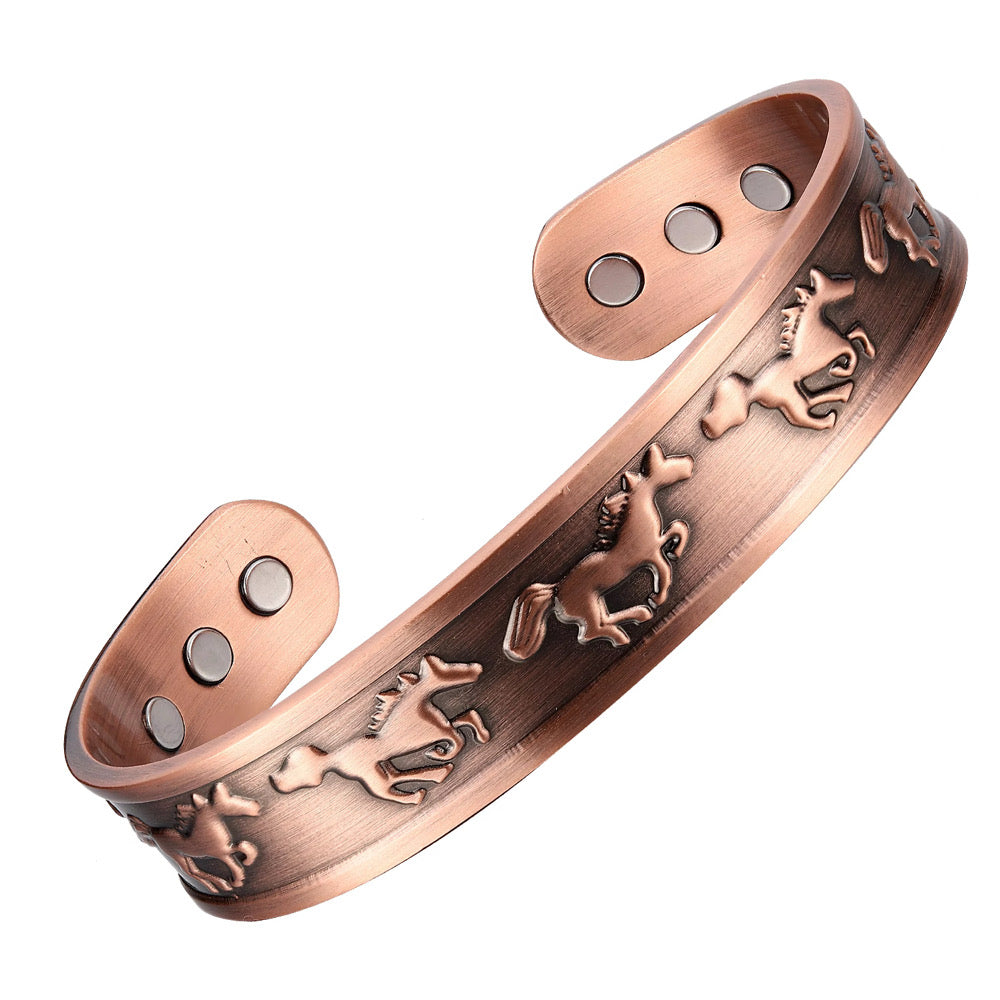 Running Horse Copper Magnetic Cuff Band