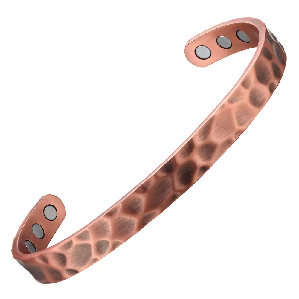 Hammered Copper Magnetic Cuff Bracelet